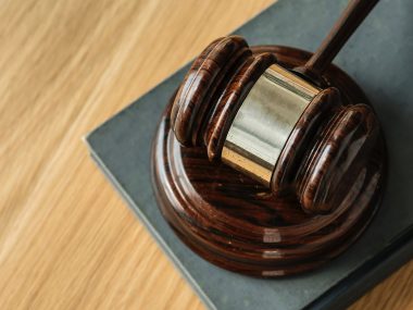 wooden gavel closeup