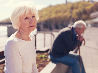 elderly couple distant