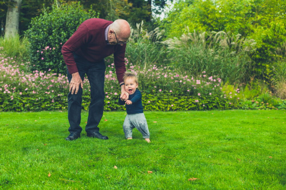 grandfather with grandchild