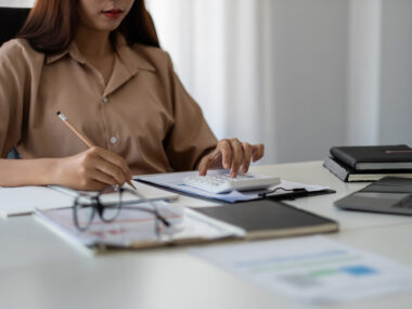 woman filing taxes
